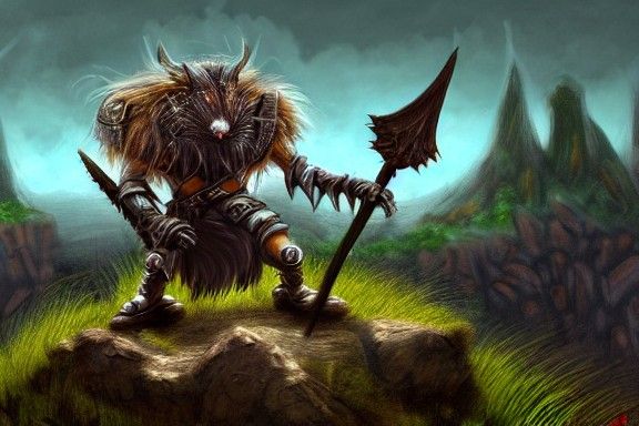 Chibi Skaven Knight Overlooks Eerie Valley