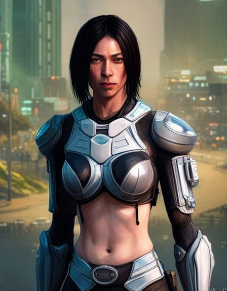 Cyberpunk Warrior in Sensual Armor: 8K Concept Art