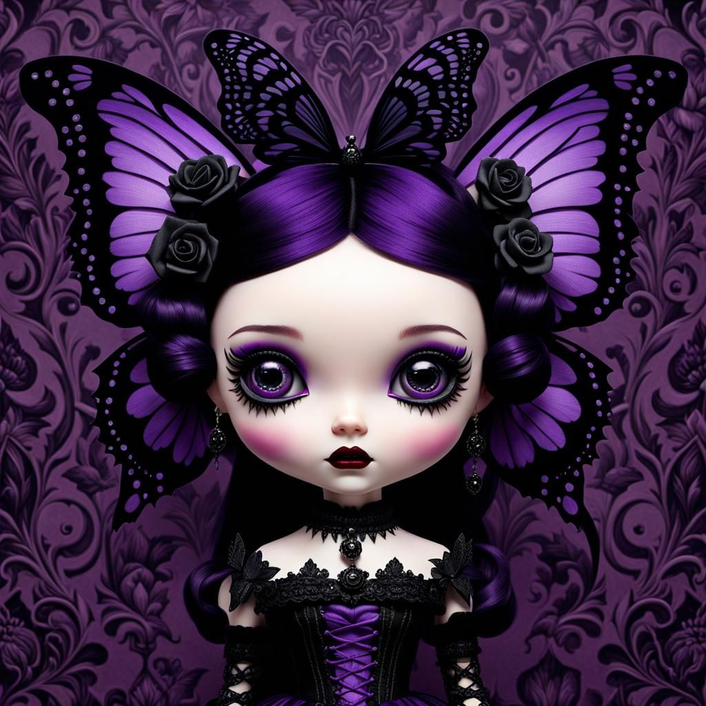 Gothic Chibi Doll with Intricate Details