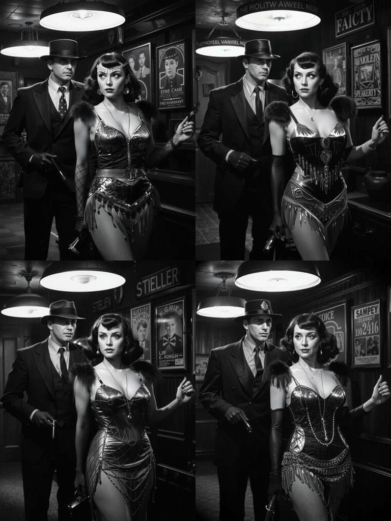 Undercover Cops Raid 1920s Speakeasy in Film Noir