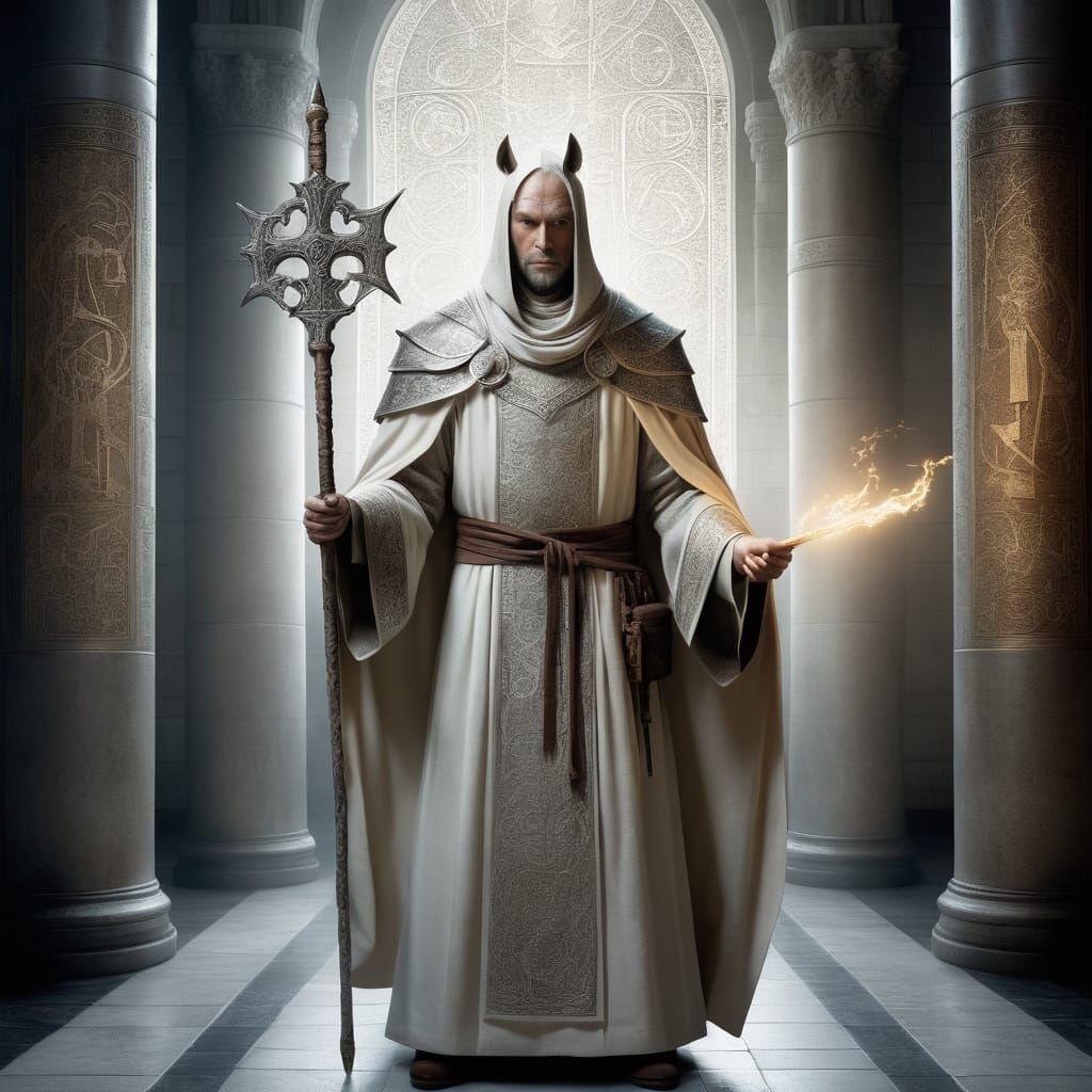 Human-Horse Hybrid in Ivory Tower: Mystical Digital Art