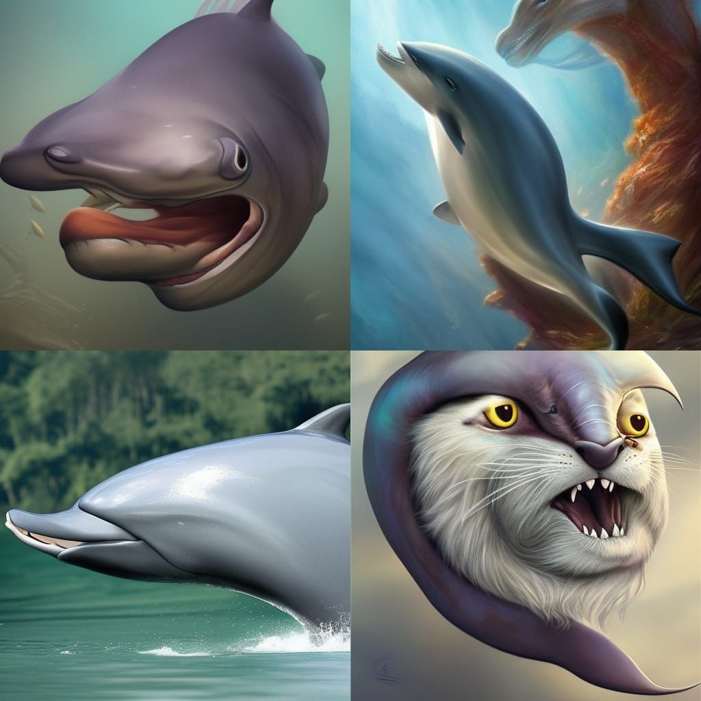 Cat-Dolphin Hybrid Concept Art in 8K