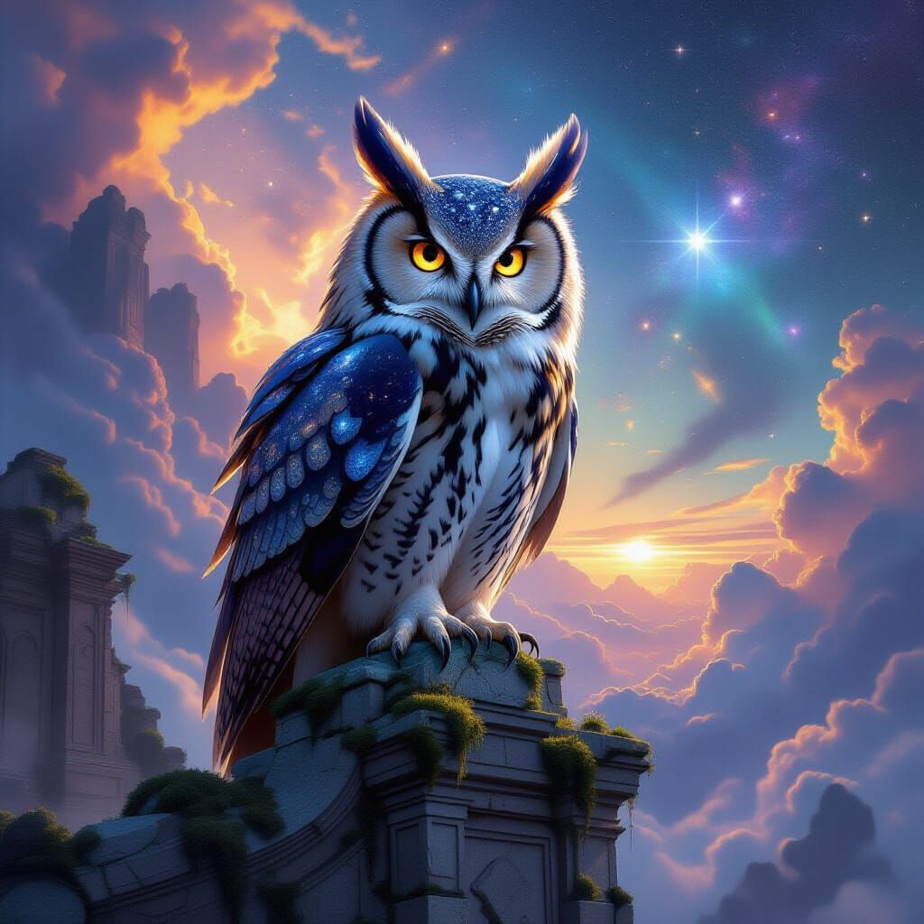 Ancient Nebula Owl on Cosmic Ruins