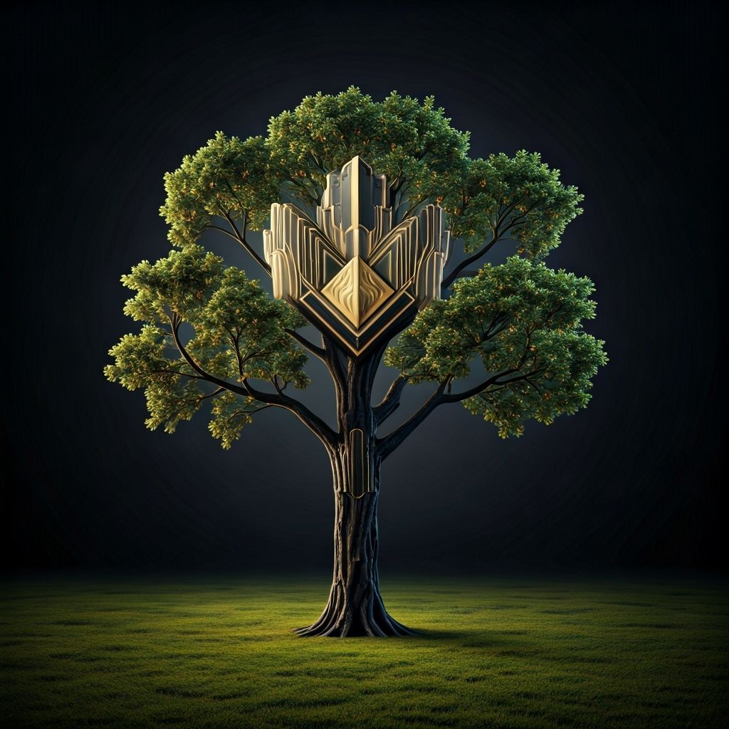 Art Deco Tree in Open Field