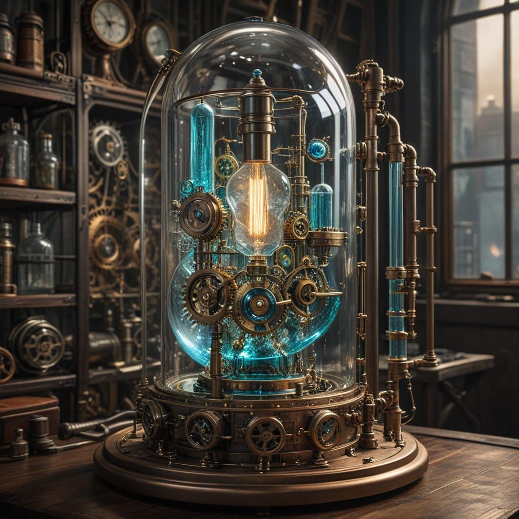 Steam-Powered Glassworks Masterpiece in Aesthetic