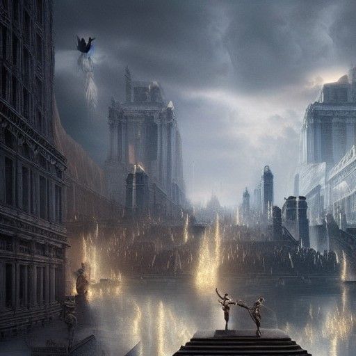 Epic Battle of Immortals: Digital Matte Painting