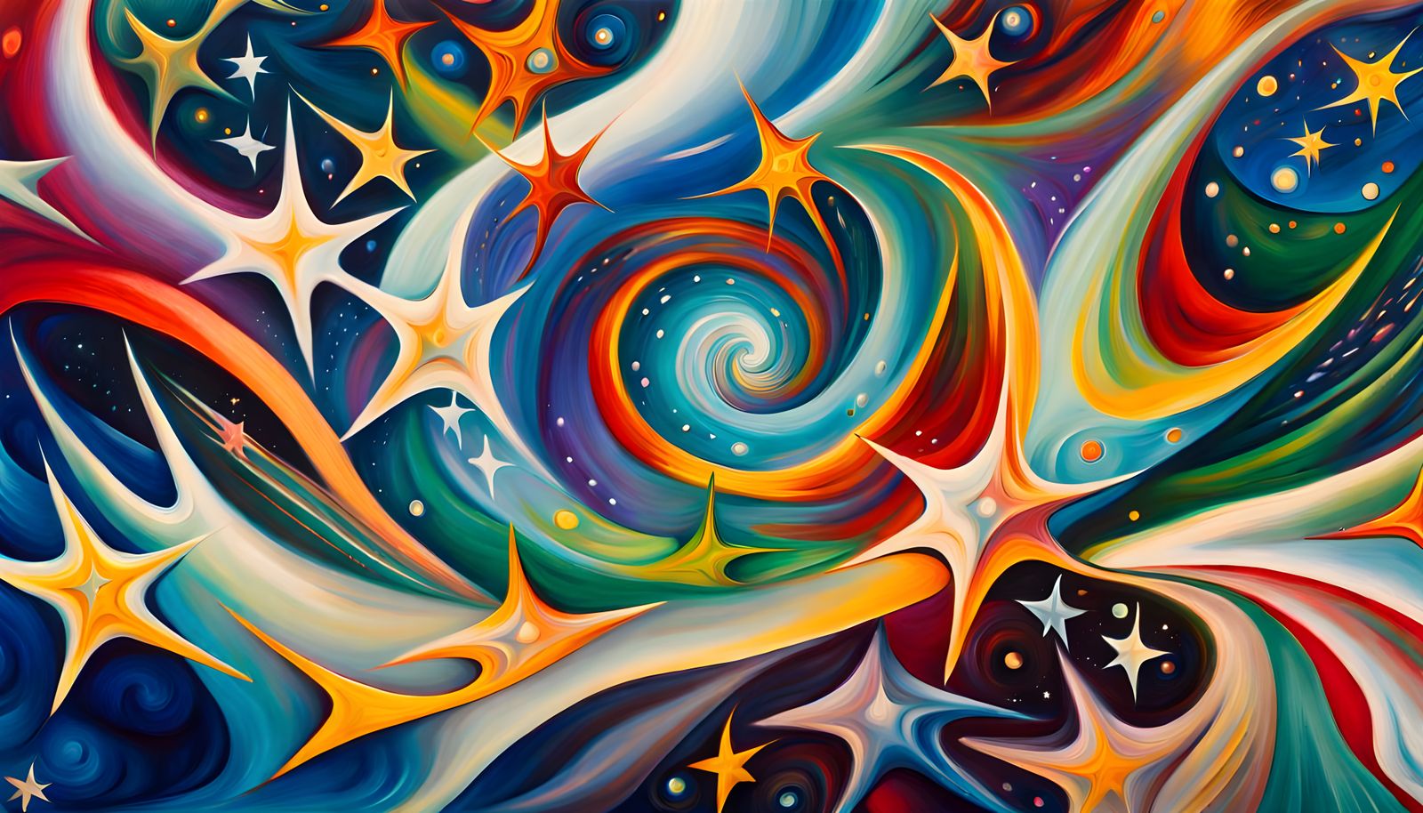 Iridescent Stars Swirling in Cosmic Energy Tunnel