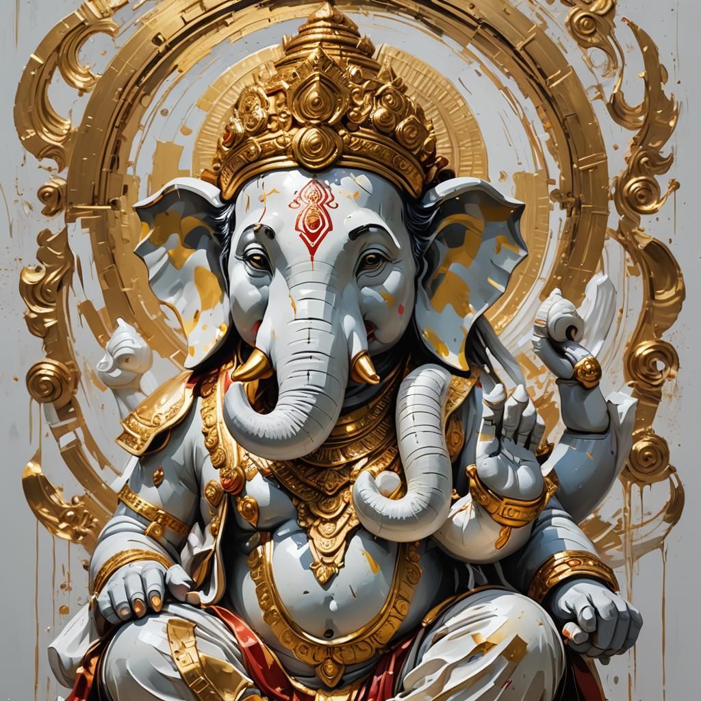 Ganesh AI Portrait in Art Nouveau Style