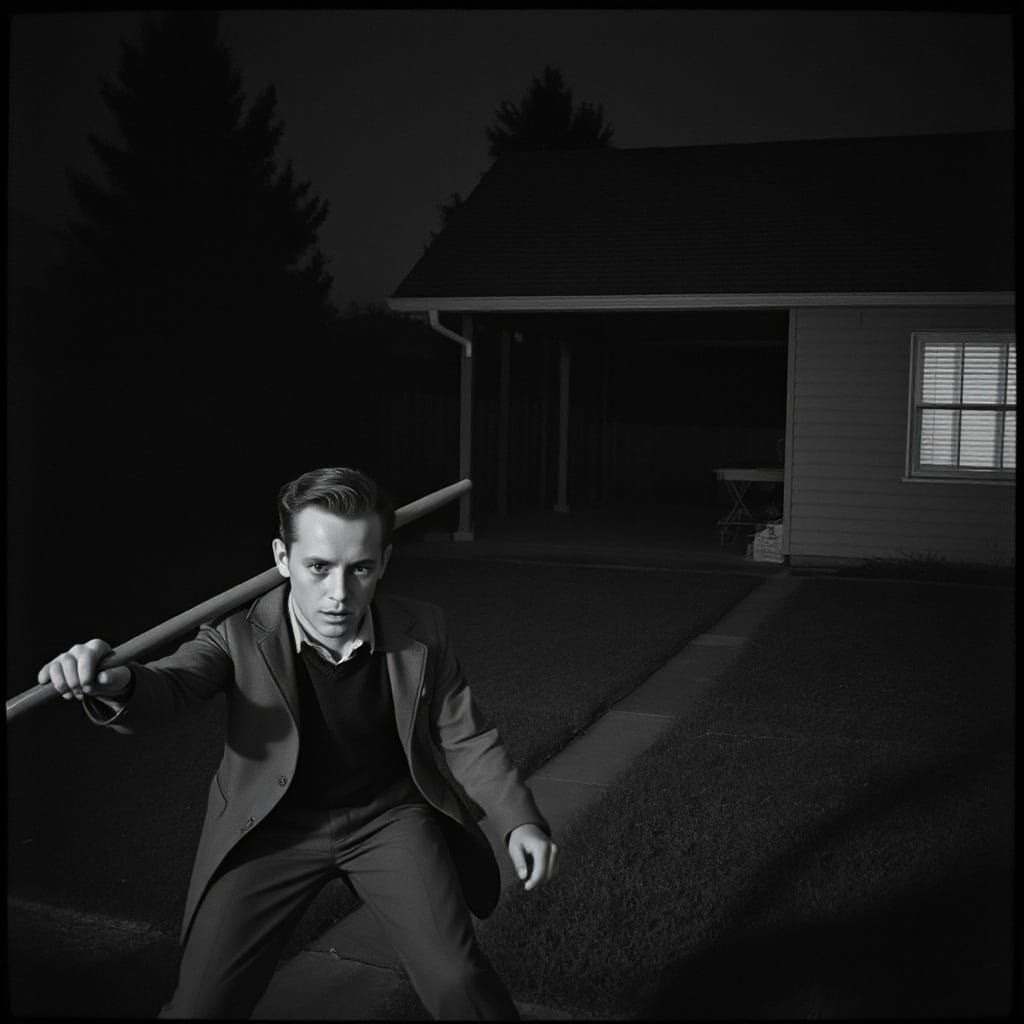 Neighbor Attacks Father in Grainy 1950s Photo