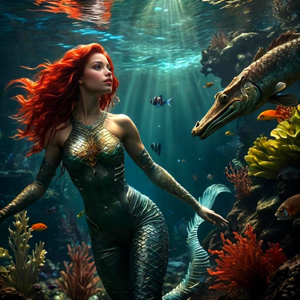 Surreal Mermaid Emerges from Tropical Depths in Splendid Pho...