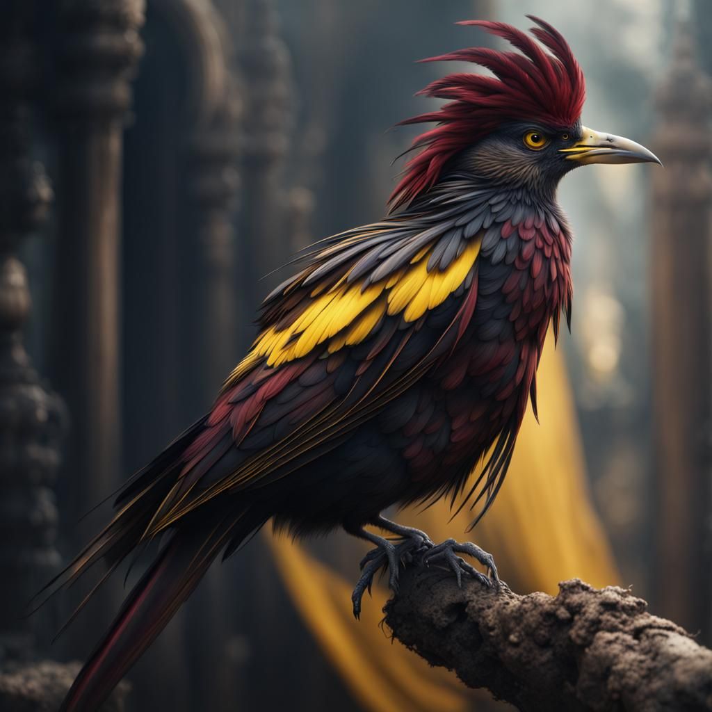 Colorful Bird Portrait in Digital Painting Style