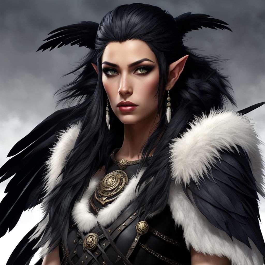 Pale Elf Barbarian in Romantic Style