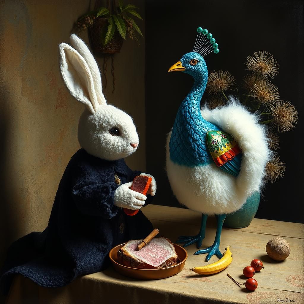 Surreal Plush Animals in Dark Romantic Style