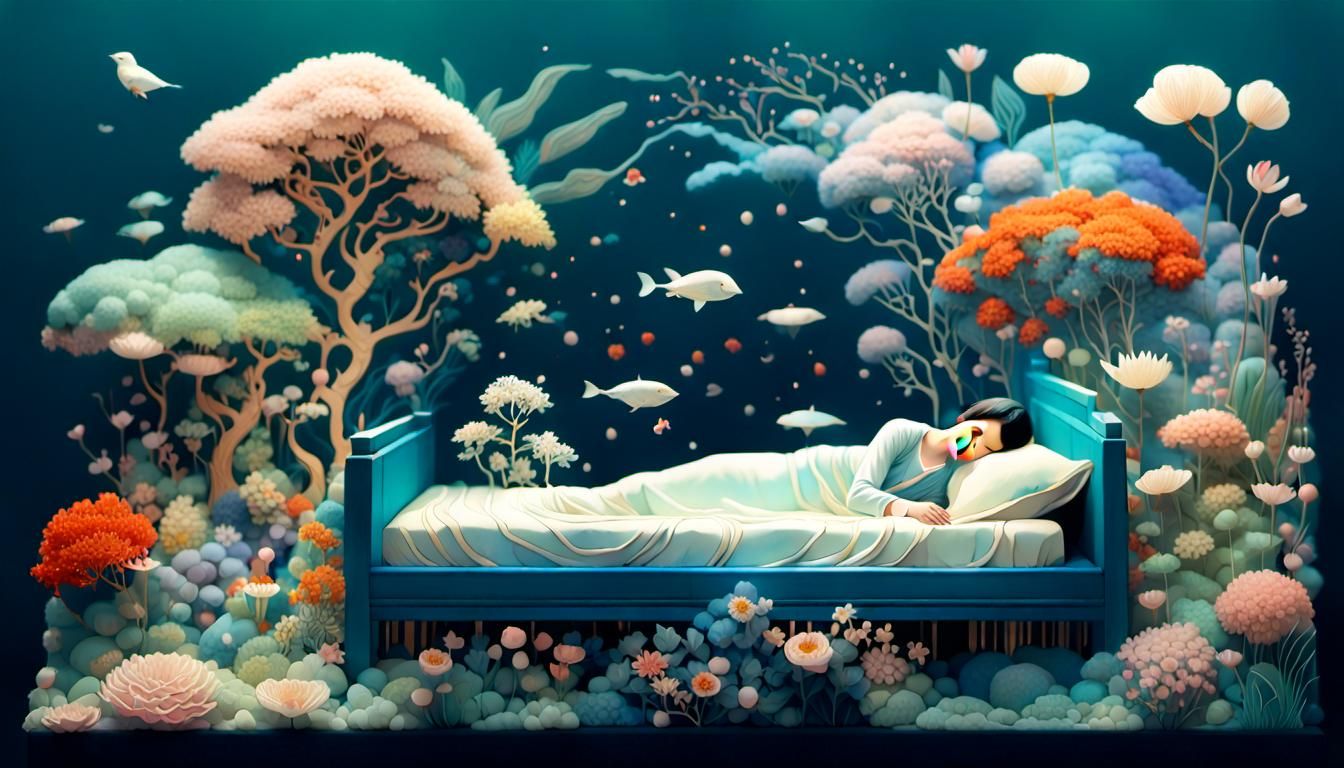 Surreal Flower Bed in Fairytale Style