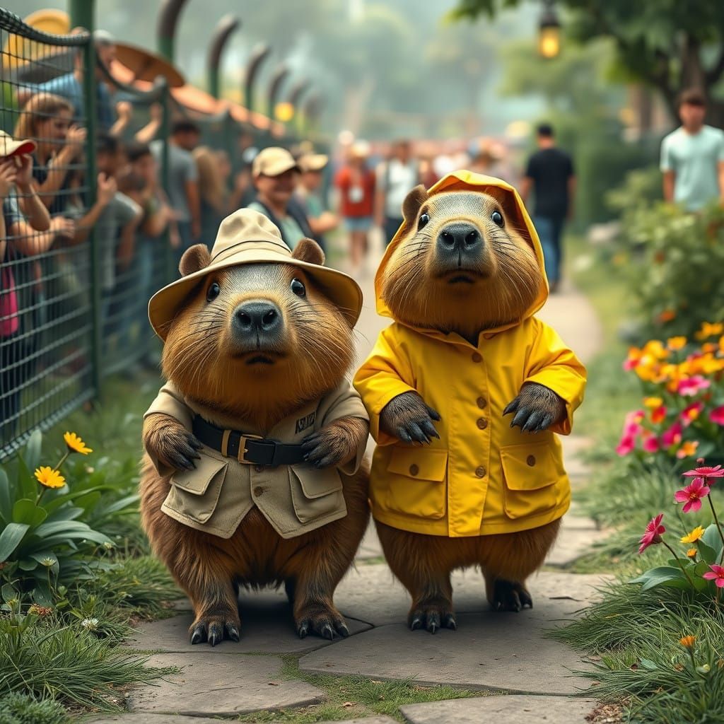 Capybaras on Safari Adventure at the Zoo