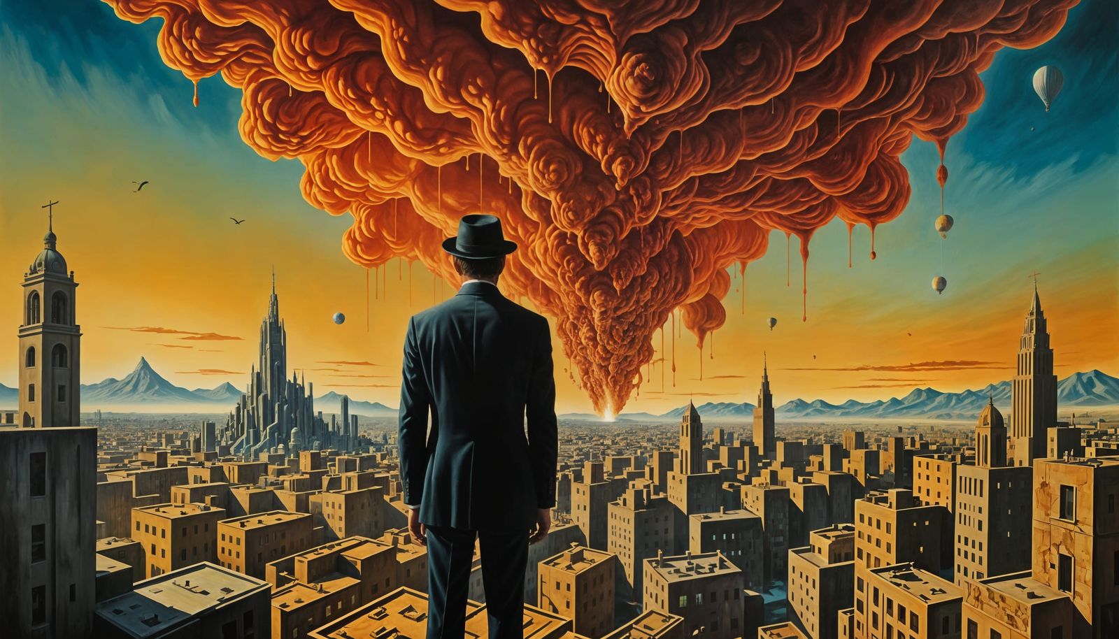 Surreal Scene of Defiance as a Melting Canvas