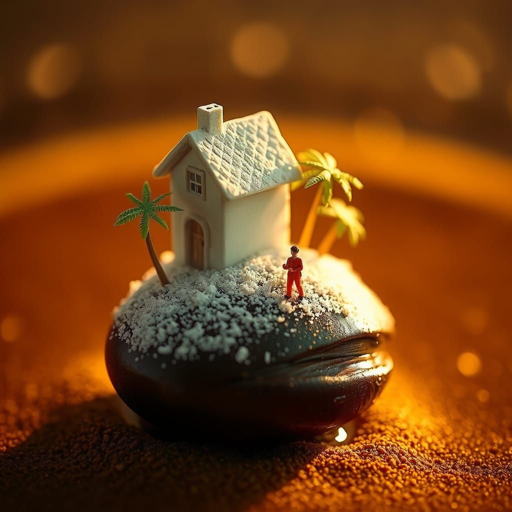 Miniature House on Coffee Bean Island