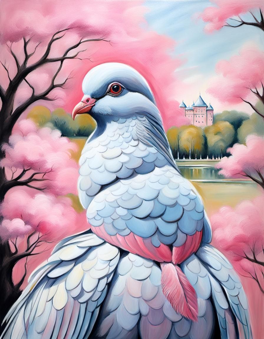 Pink Pigeon Princess in Pastoral Palace