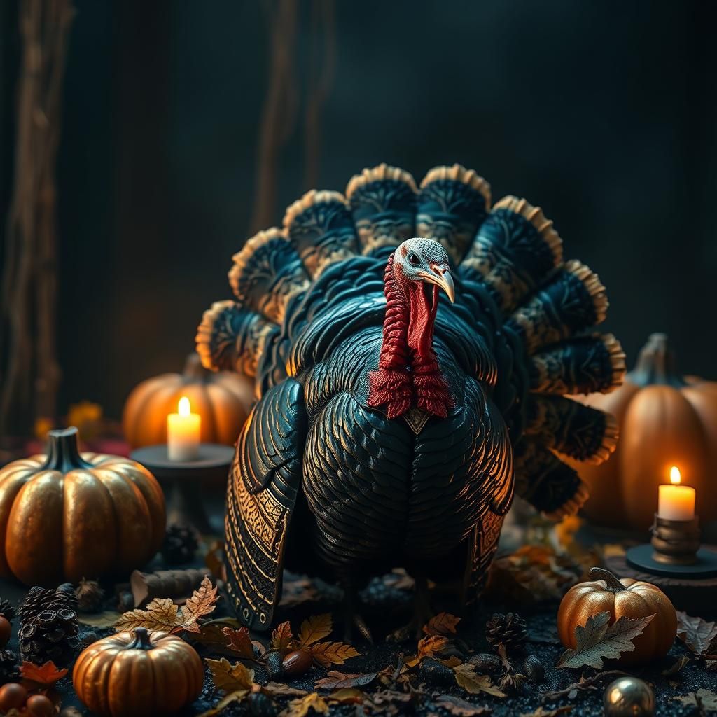 Thanksgiving Decor: Beautiful Turkey Digital Matte Painting