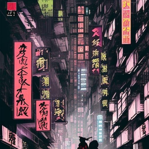 Cyberpunk Hong Kong: Neon Cityscape at Night