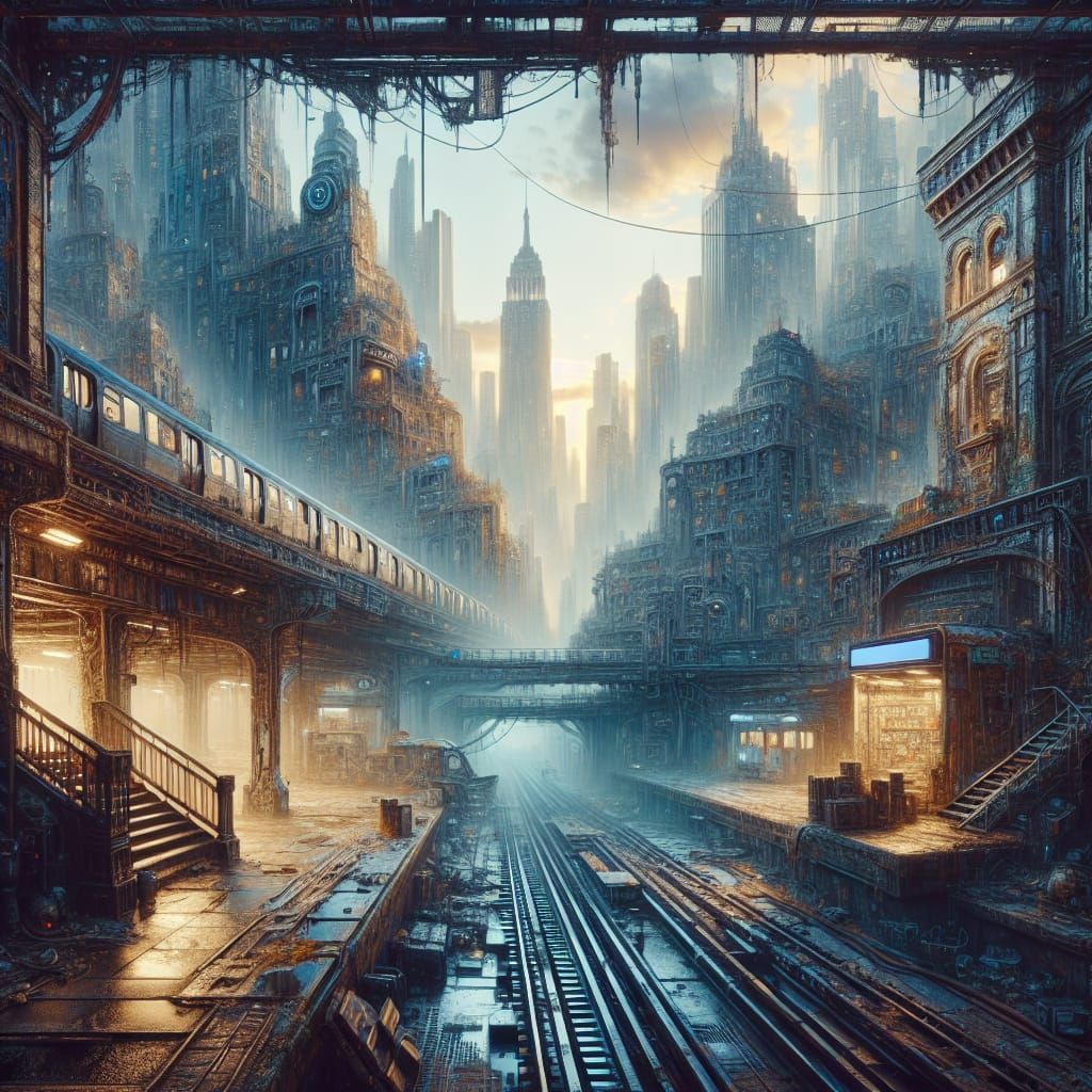 Post-Apocalyptic New York Subway: Detailed Matte Painting