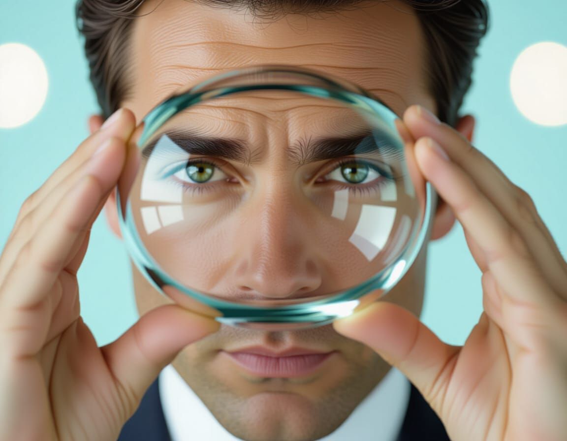 looking through a glass onion Close-up portrait, color portrait, Linkedin profile picture, professional portrait photogr...