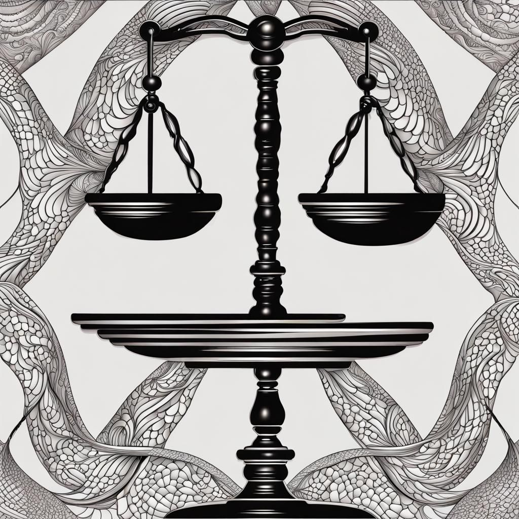 Abstract Scales of Justice in Vector Fractal Style
