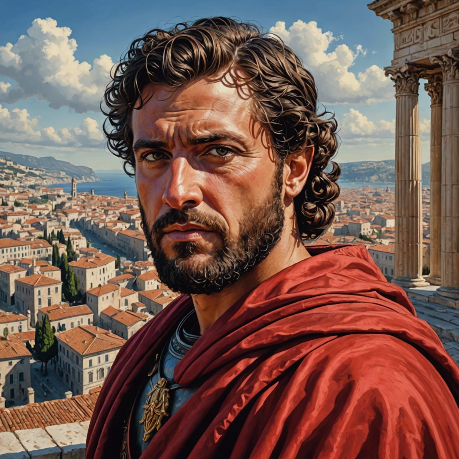 Epic Portrait of Roman General in Digital Matte Painting