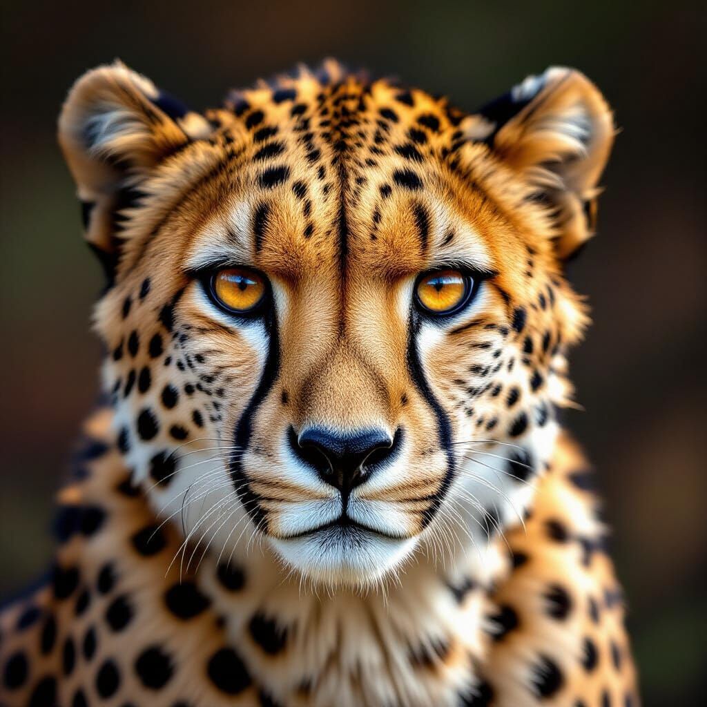 King Cheetah Studio Portrait with Intense Eyes