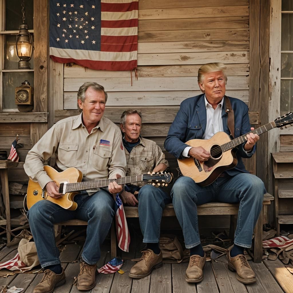 Nostalgic American Icons in Warm, Golden Light