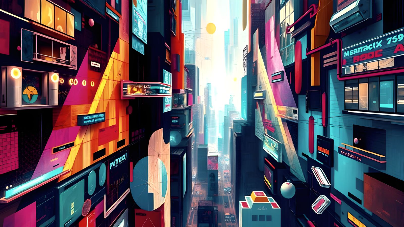 Vibrant Abstract Future Cityscape