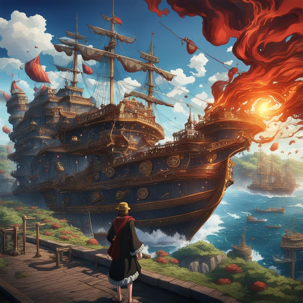 Shanks One Piece Anime Fanart in Detailed Matte Style