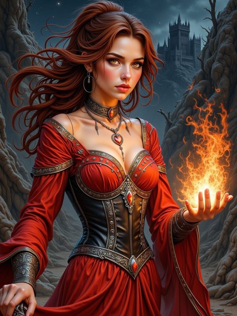 Sorceress of Flame and Shadows