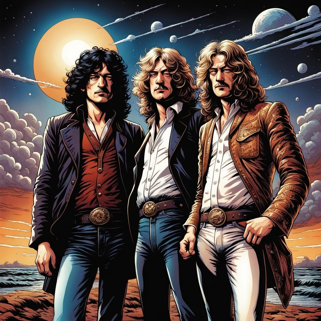 Led Zeppelin in Comic Book Art Style