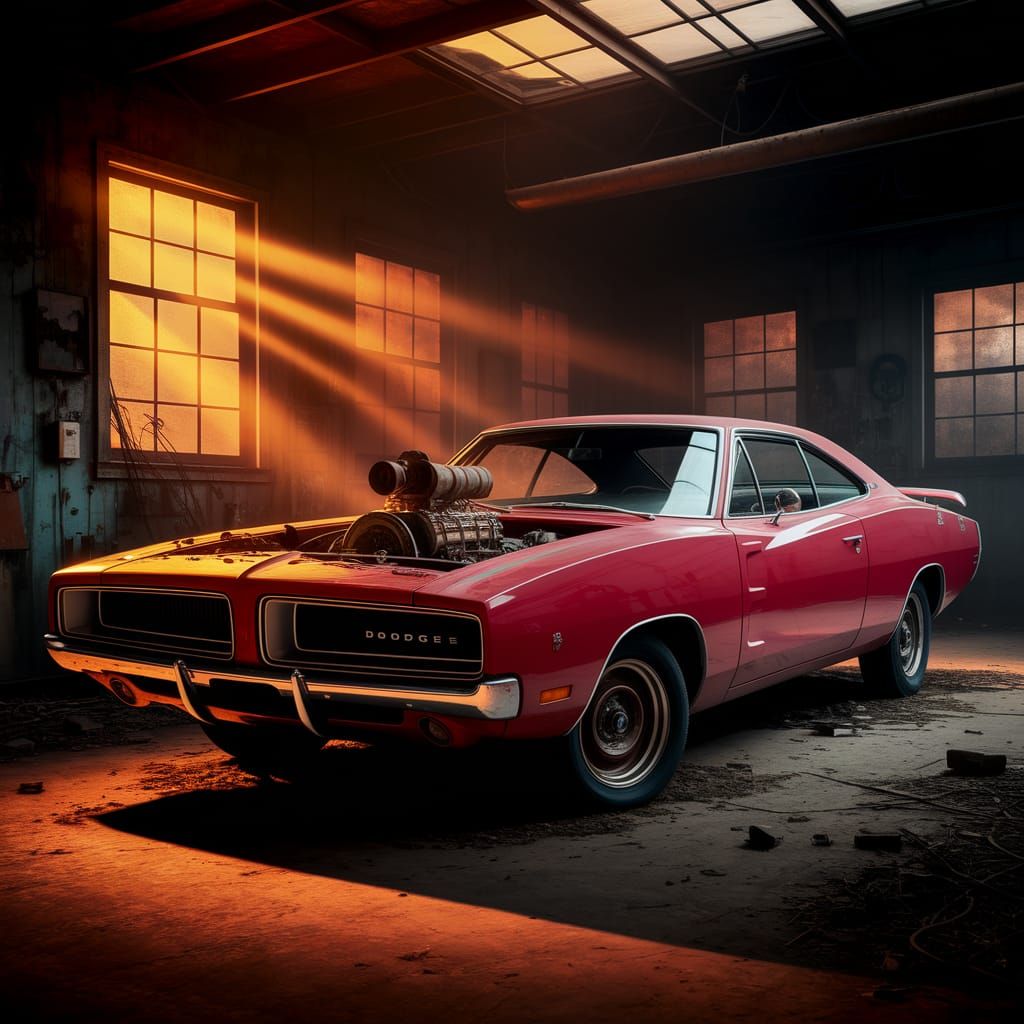 Abandoned 1969 Dodge Charger in Dusty Vintage Garage