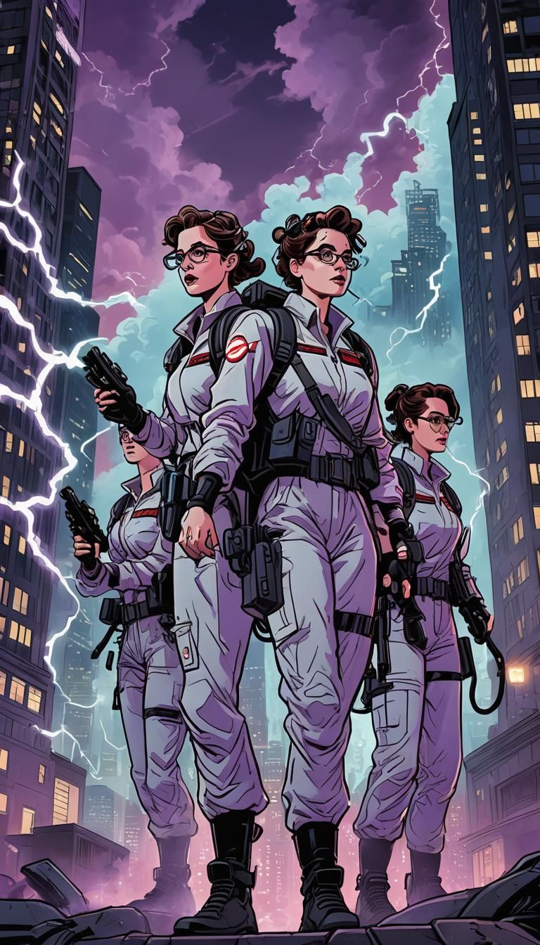 Female Ghost Hunters in Ghostbusters-Inspired Comic Art