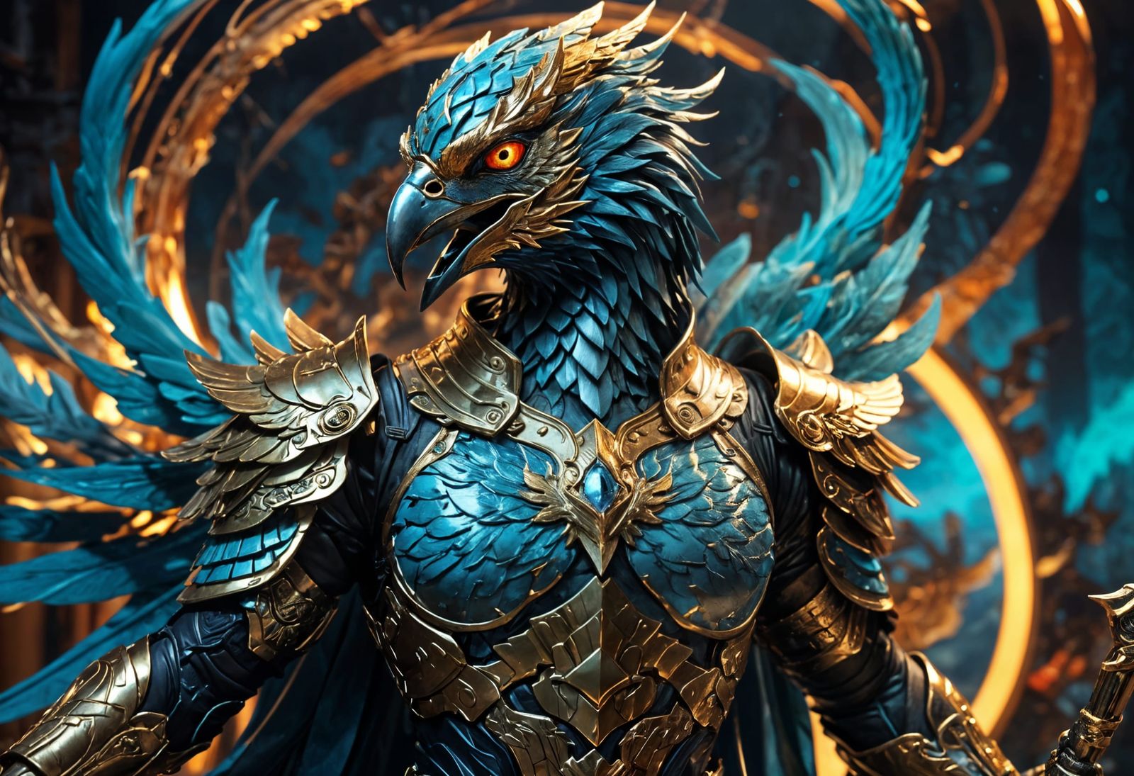 Ariandor Skyguard in Majestic Land Battle Armor, Blending Av...