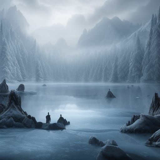 Frozen Lake: Epic Digital Matte Painting