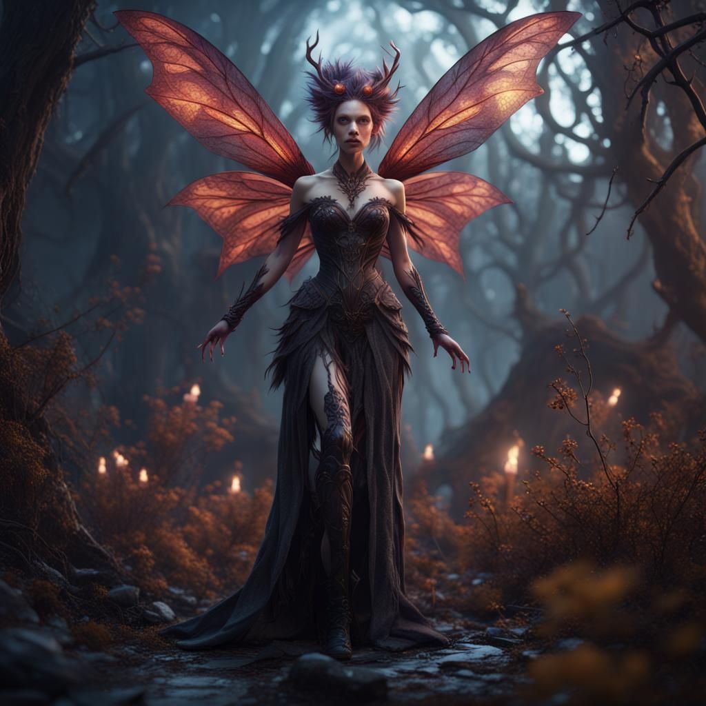 Detailed Evil Fairy Concept Art