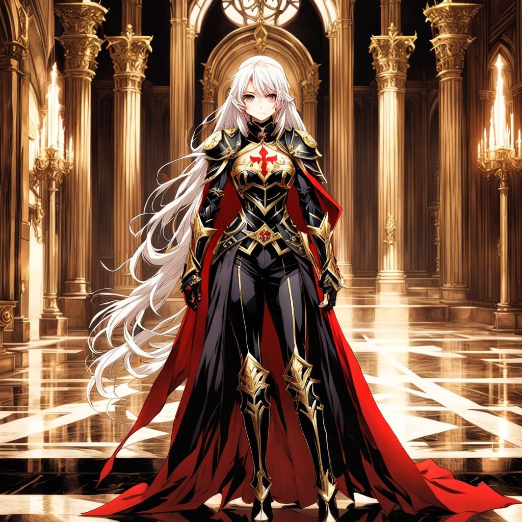 Anime Warrior Girl in Paladin Armor