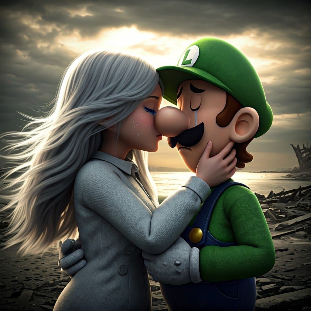 Tippi and Paper Luigi's Love in Apocalyptic Landscape