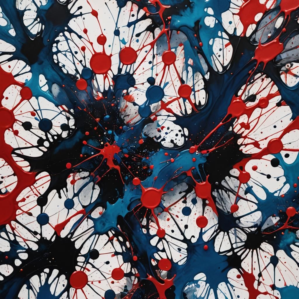 Dynamic Ink Splatters in Abstract Expressionism
