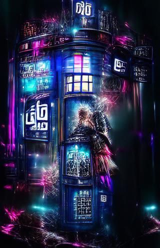 Cyberpunk Tardis in 8k Resolution
