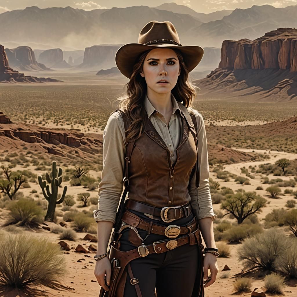 Anna Kendrick in Sergio Leone Western Landscape