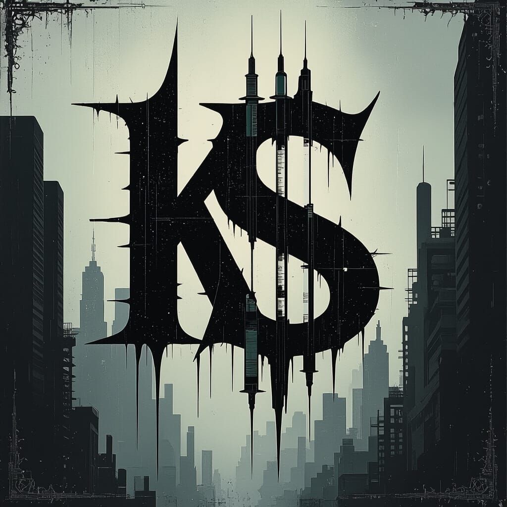 Eerie Gothic Album Cover Art in Dark Digital Style