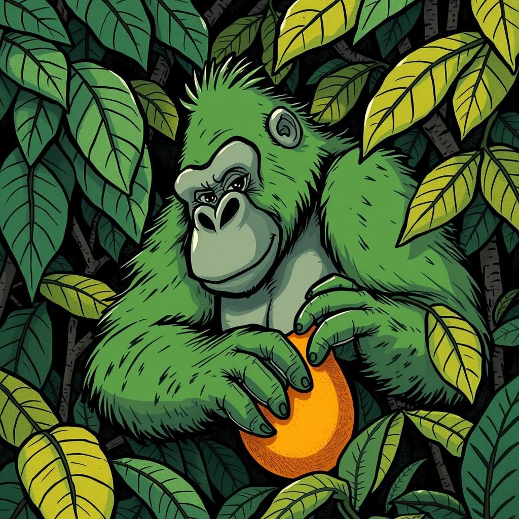 Letter Z Gorilla in Playful Cartoon Style