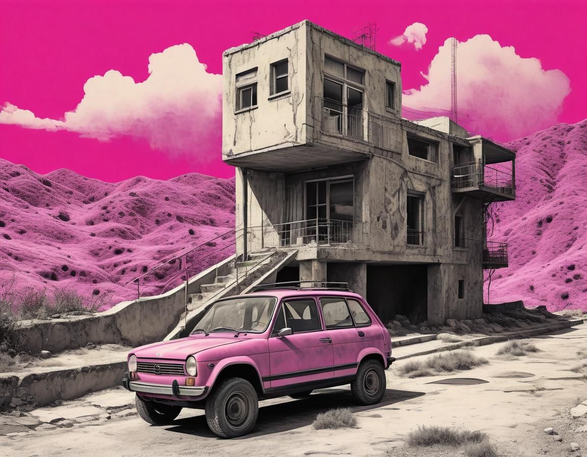 Ethereal Art of Woman in Downhill Scene