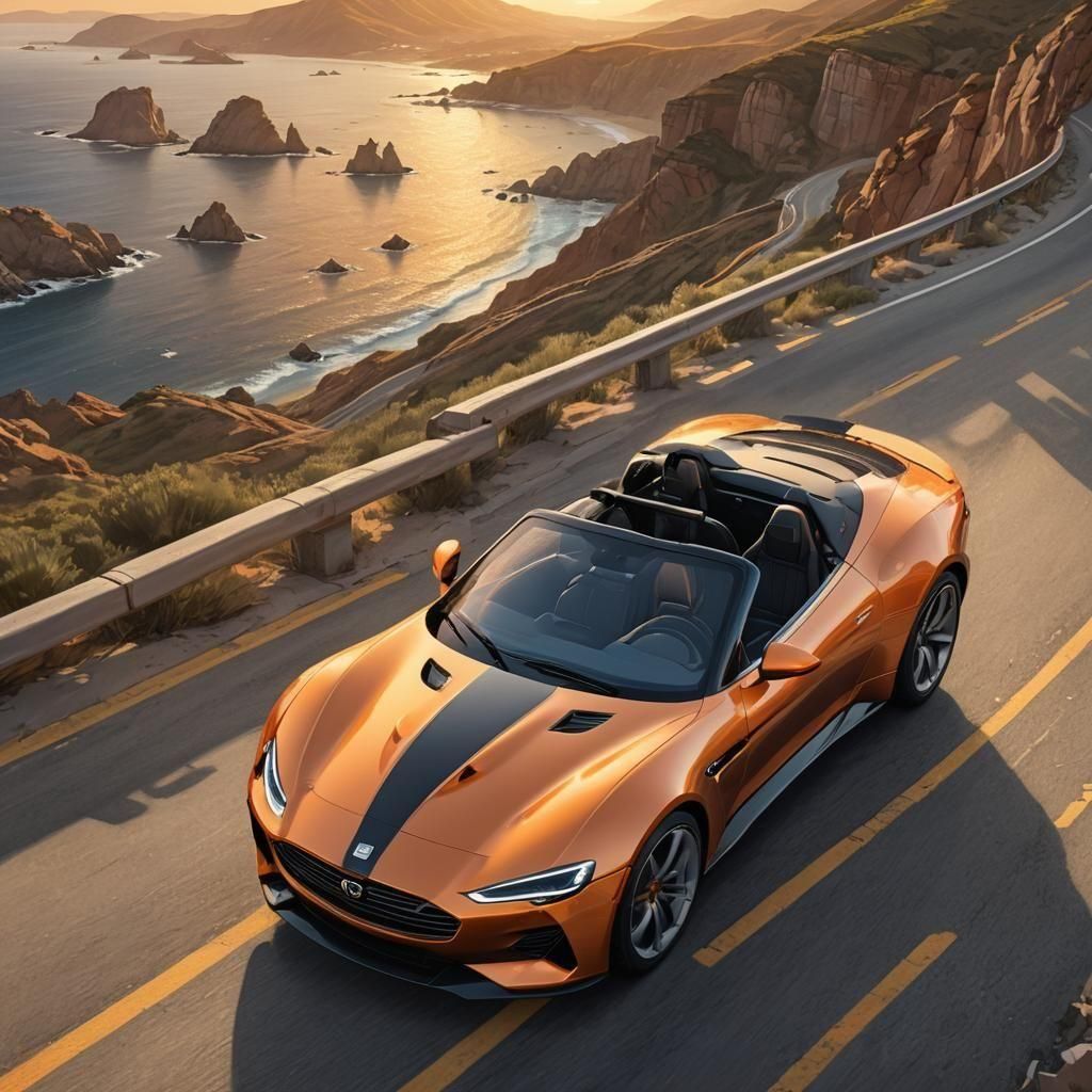 Lightweight Roadster with Pop-Up Headlights: Digital Matte P...