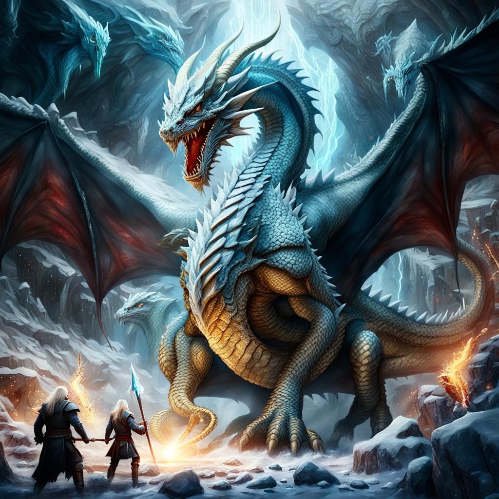 Epic Battle: Norse Dragons Clash Over Treasure Trove