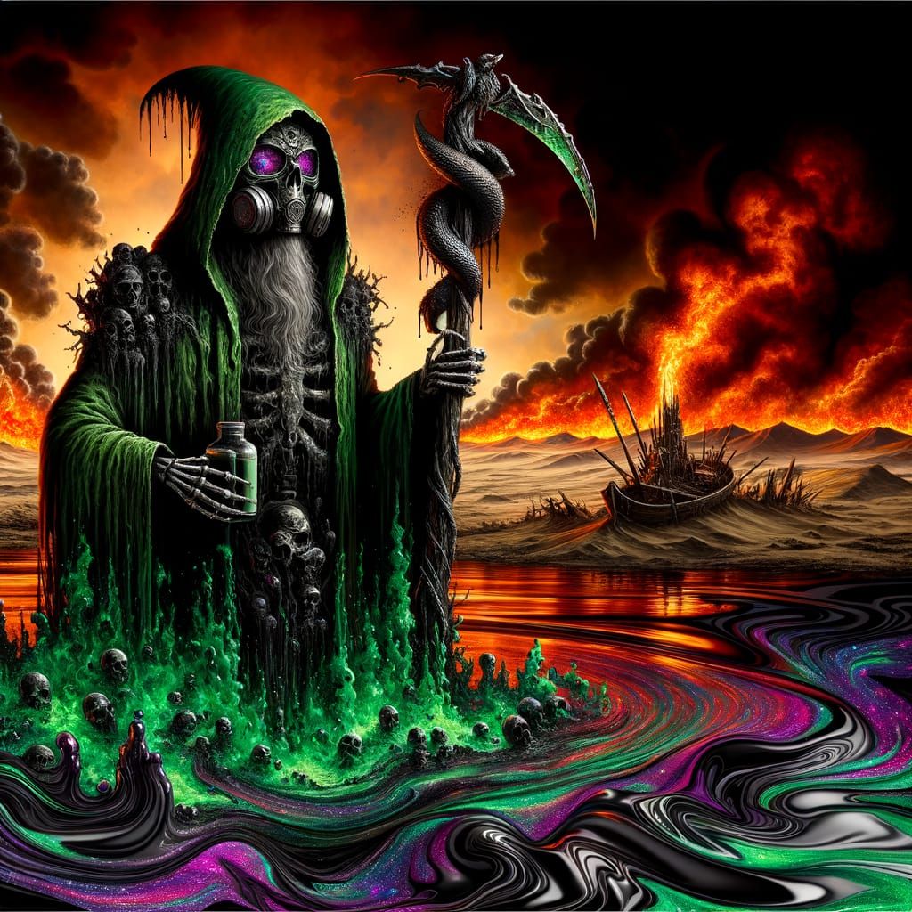 Eerie Grim Reaper with Dragon Spine Staff